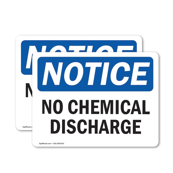 Signmission No Chemical Discharge, 10 in W x Rectangle, Vinyl Decal OS-2PACK-NS-D-710-L-14446 - main